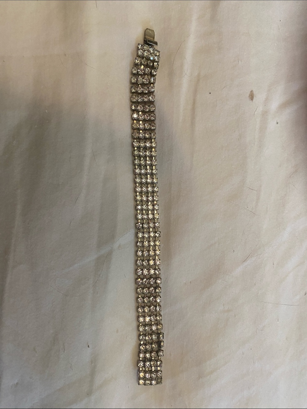 Crystal Rhinestone Multi-Row Bracelet - Clear/Silver